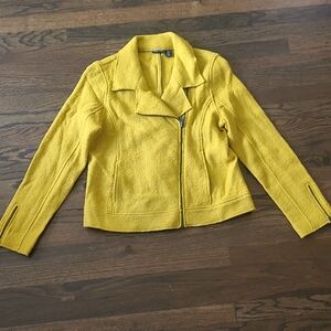 Tahari Yellow Teddy Jacket